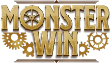 MonsterWin casino logo with gold gears